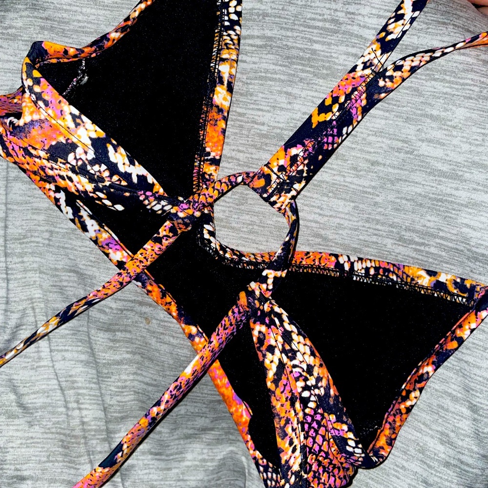 Multicolored snake skin bikini